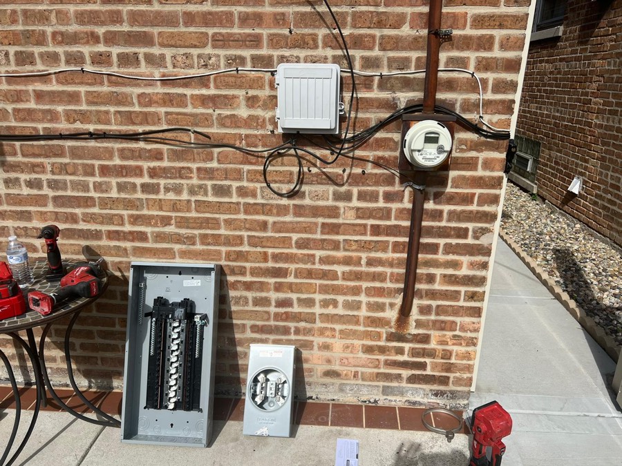 Electrical meter and service upgrade on brick home by Rescue Electric